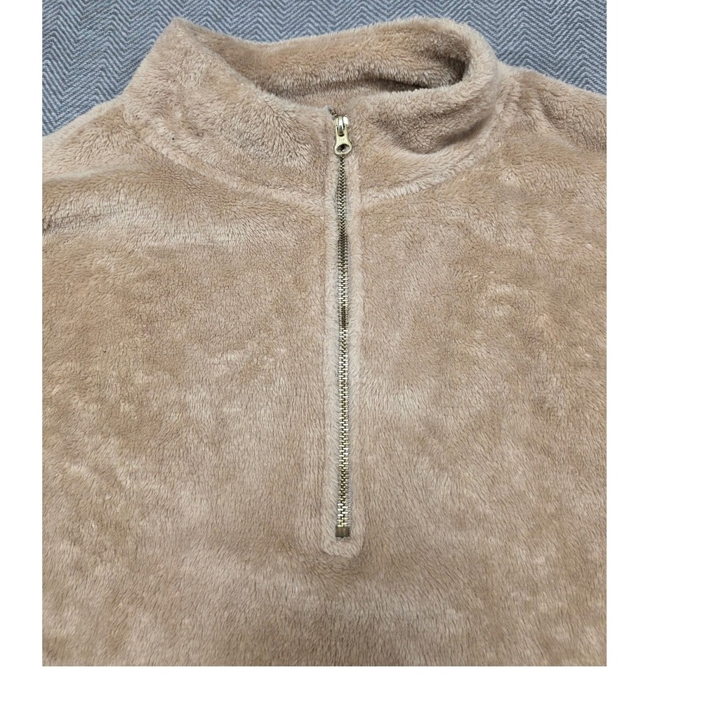 Old Navy Tan Sherpa Fleece Quarter Zip Pullover‎ Mock Neck Beige Medium